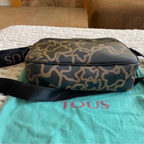 Tous Brown Kaos Pebbled Leather Abstract Bear Crossbody Messenger Bag - Picture 5 of 6